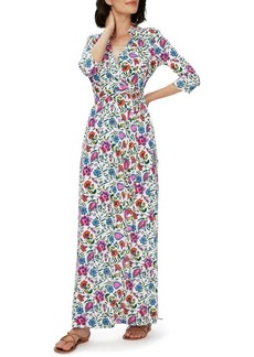 Diane von Furstenberg Abigail Silk Wrap Maxi Dress
