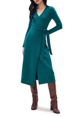 Diane von Furstenberg Astrid Long Sleeve Wool & Cashmere Wrap Sweater Dress