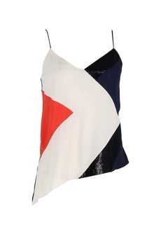 Diane Von Furstenberg Colorblock Sequined Tank Top in Multicolor Silk