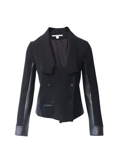 Diane Von Furstenberg Cropped Blazer in Black Triacetate