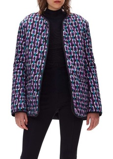 Diane von Furstenberg Domino Reversible Geo Print Quilted Jacket