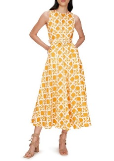 Diane von Furstenberg Elliot Geometric Print Belted Midi Dress