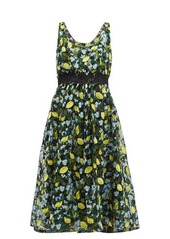 Diane Von Furstenberg Freeda lemon-embroidered tulle dress