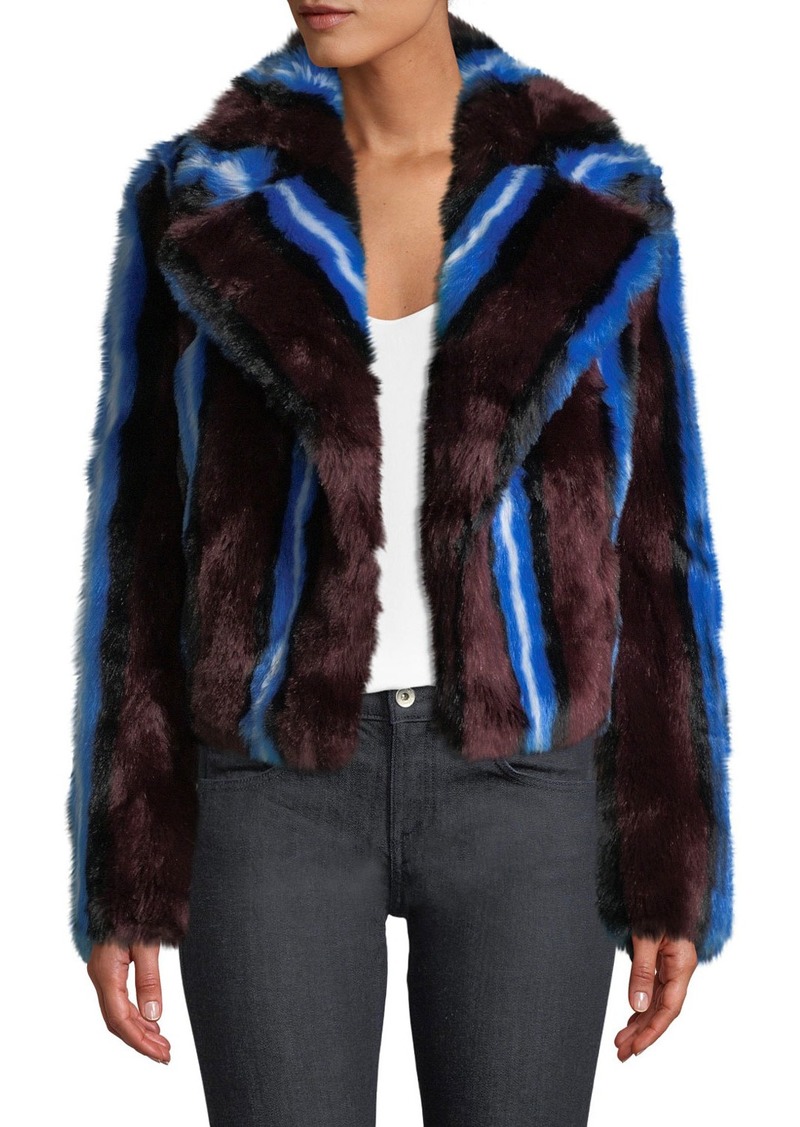 Diane von Furstenberg Long-Sleeve Collared Faux-Fur Jacket