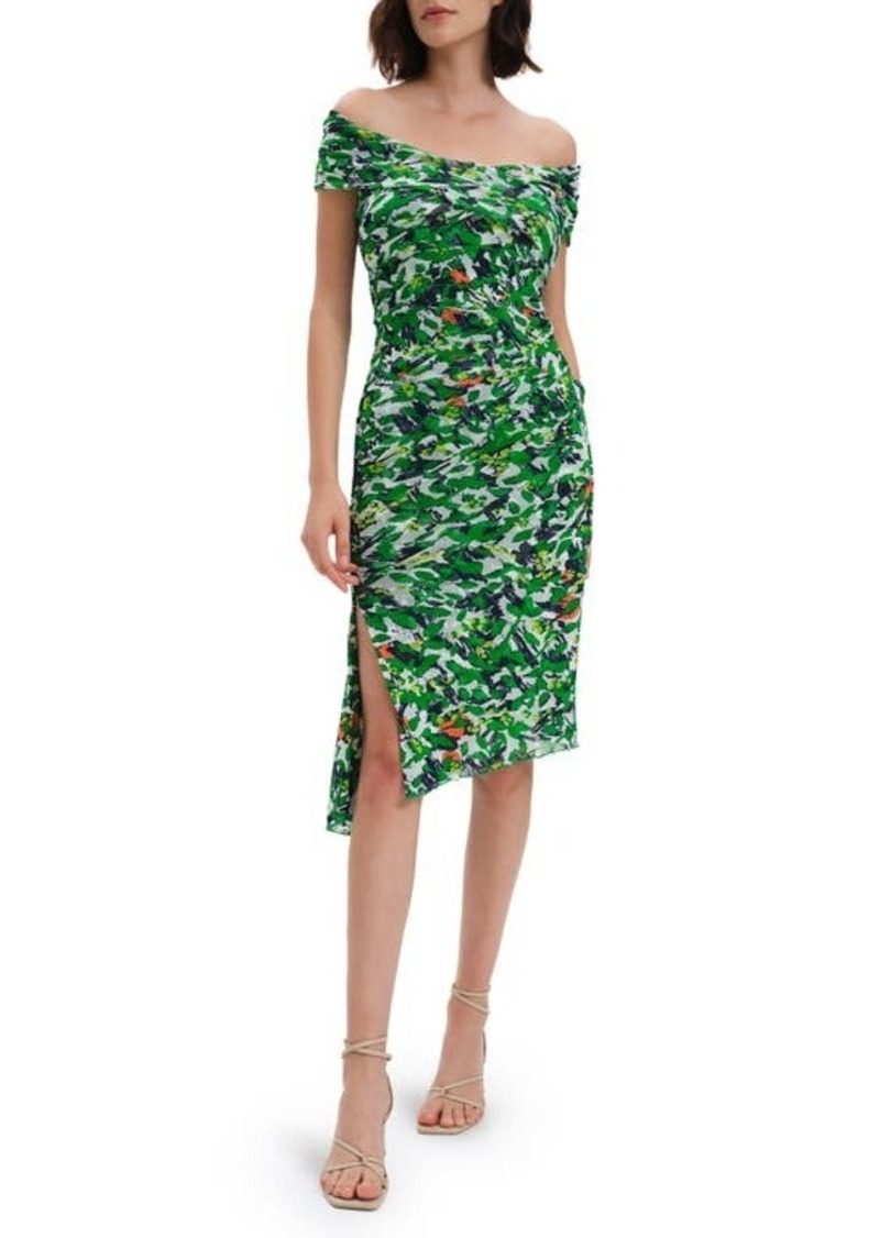 Diane von Furstenberg Lovinia Floral Print Off the Shoulder Maxi Dress