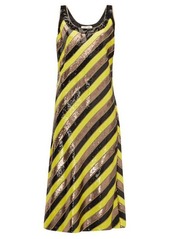 Diane Von Furstenberg Luisa scoop-neck sequin-striped silk midi dress