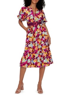 Diane von Furstenberg Polina Floral Belted Stretch Cotton Dress