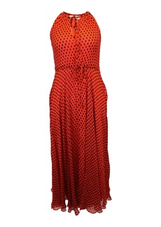 Diane von Furstenberg Polka-Dot Maxi Dress in Red Silk