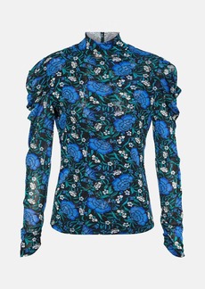 Diane von Furstenberg Remy floral turtleneck jersey top