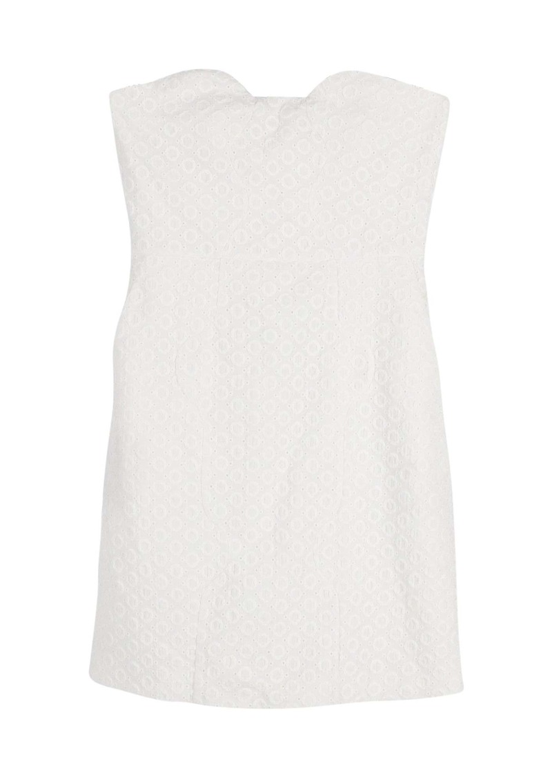 Diane Von Furstenberg Strapless Mini Dress in White Cotton