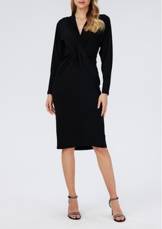 Diane von Furstenberg Sylvia Center Twist Long Sleeve Dress
