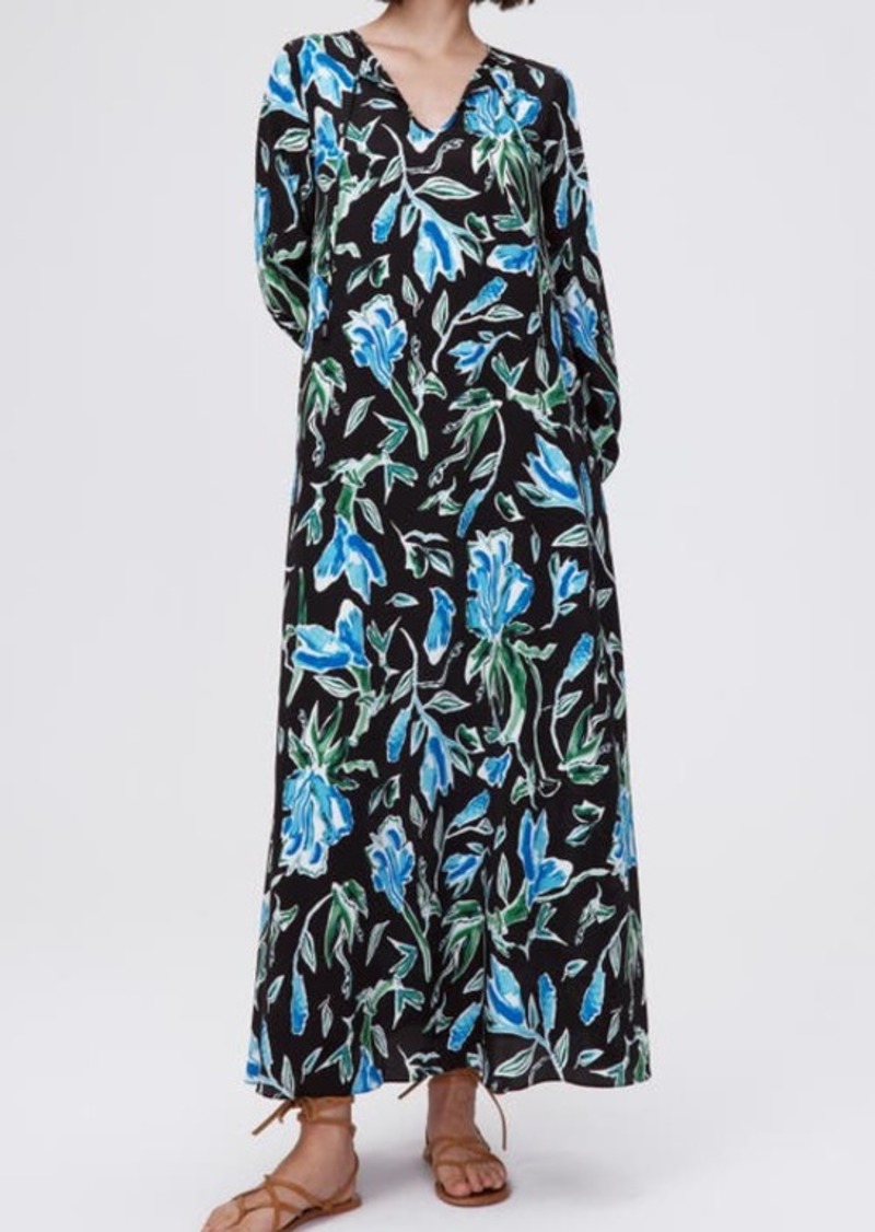 Diane von Furstenberg Vandy Floral Long Sleeve Maxi Dress
