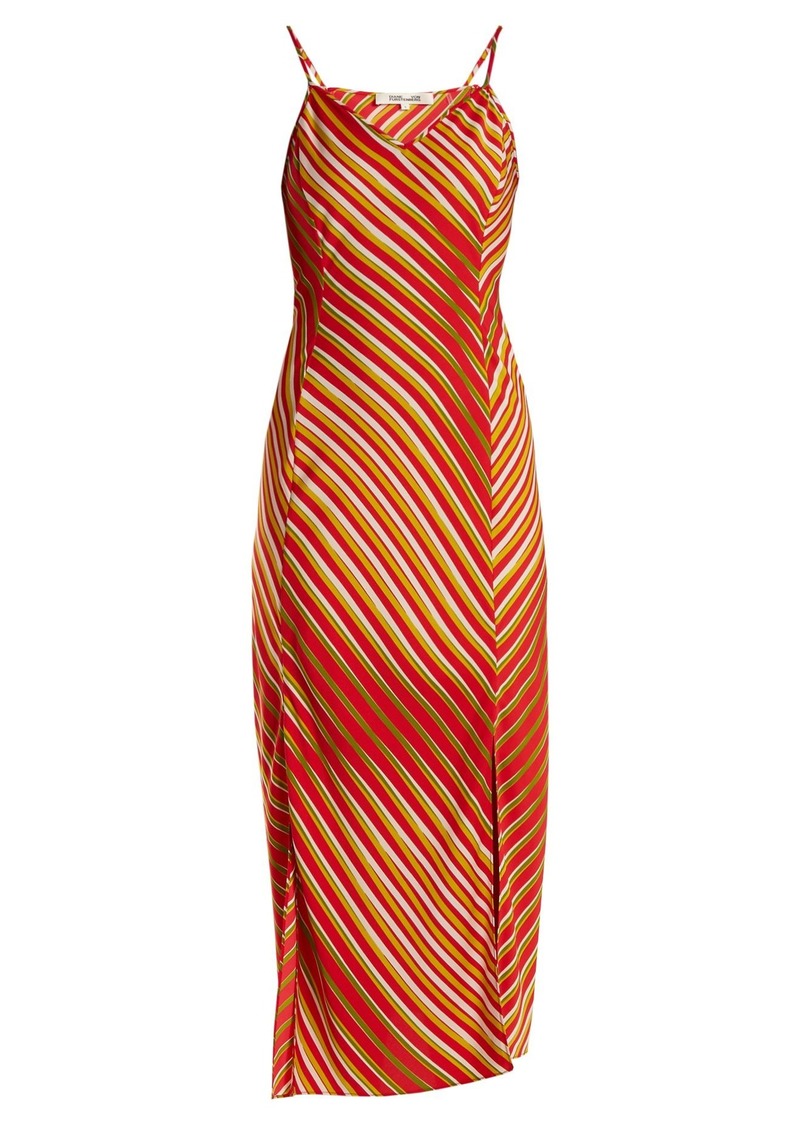 Diane Von Furstenberg Whiston stripe-print bias silk-blend dress