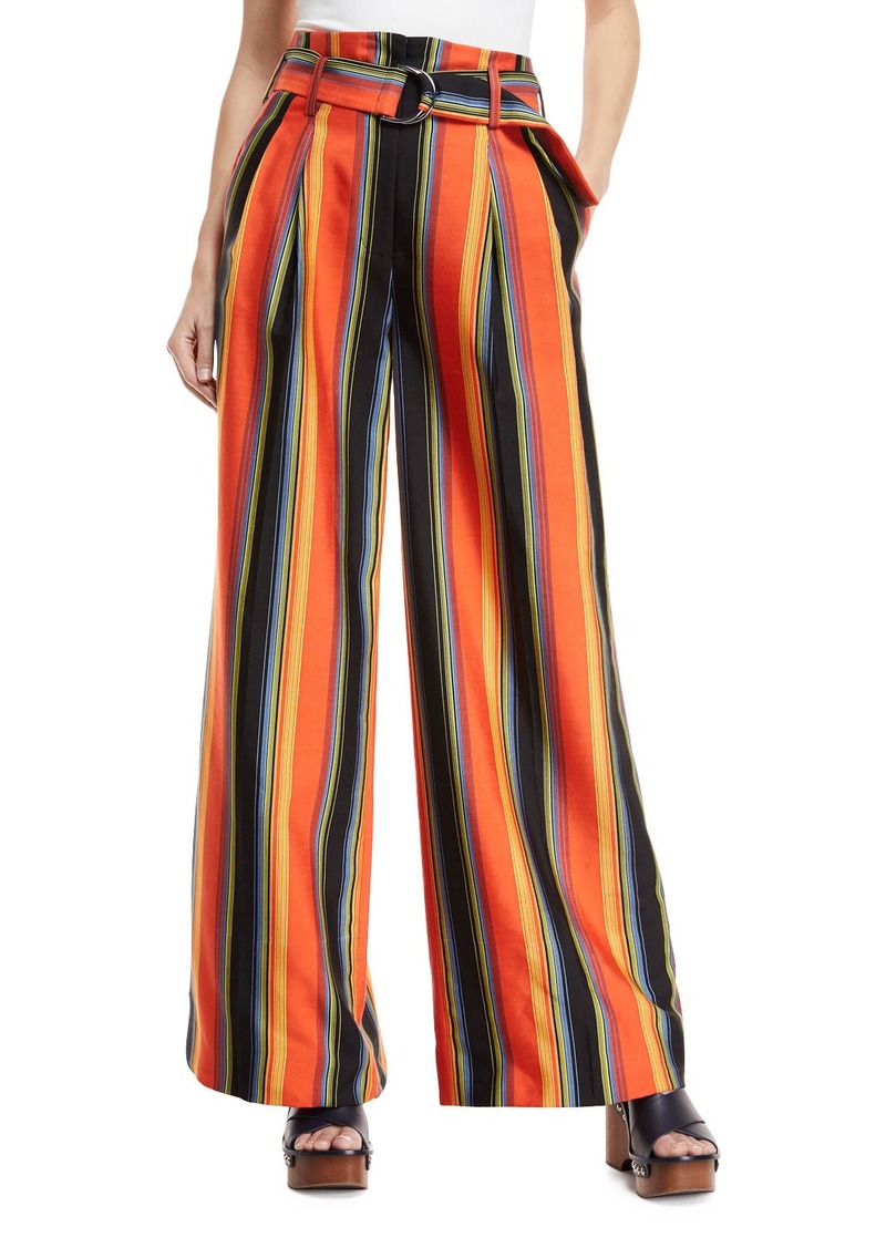 striped silk pants