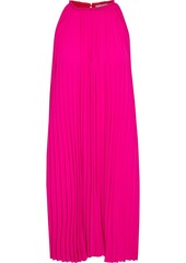 Diane Von Furstenberg Woman Amberly Pleated Two-tone Crepe Dress Bright Pink
