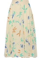 Diane Von Furstenberg Woman Amora Floral-print Chiffon Skirt Beige