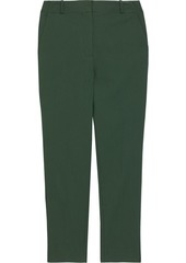 Diane Von Furstenberg Woman Anita Cropped Cotton-blend Slim-leg Pants Emerald