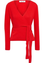 Diane Von Furstenberg Woman Ballet Wool And Cashmere-blend Wrap Top Tomato Red
