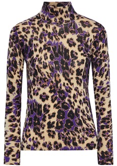 Diane von Furstenberg - Brandy leopard-print merino wool turtleneck sweater - Animal print - XS