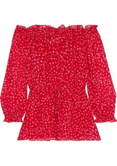 Diane Von Furstenberg Woman Camila Off-the-shoulder Floral-print Chiffon Top Red