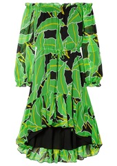 Diane Von Furstenberg Woman Camilla Off-the-shoulder Printed Silk-chiffon Dress Lime Green
