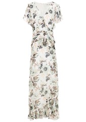 Diane Von Furstenberg Woman Carol Asymmetric Ruffled Floral-print Georgette Maxi Dress Ivory