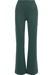 Diane Von Furstenberg Woman Caspian Jacquard-knit Flared Pants Forest Green