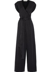 Diane Von Furstenberg Woman Cassandra Printed Silk-chiffon Jumpsuit Black