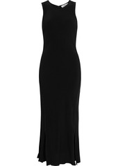 Diane Von Furstenberg Woman Cherish Fluted Crepe Midi Dress Black