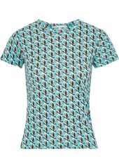 Diane Von Furstenberg Woman Christine Printed Cotton-jersey T-shirt Turquoise
