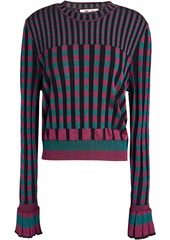 Diane von Furstenberg - Clemment checked ribbed-knit sweater - Pink - S