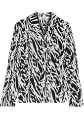 Diane Von Furstenberg Woman Courtney Zebra-print Silk Crepe De Chine Jacket White