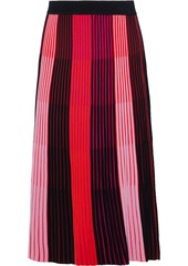 Diane Von Furstenberg Woman Dania Pleated Intarsia-knit Skirt Tomato Red