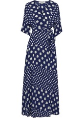 Diane Von Furstenberg Woman Eloise Printed Silk Crepe De Chine Maxi Wrap Dress Navy