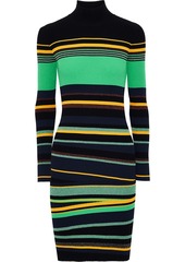 Diane Von Furstenberg Woman Finn Metallic Striped Ribbed-knit Mini Dress Multicolor