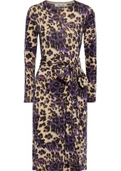 Diane Von Furstenberg Woman Gabel Belted Leopard-print Merino Wool Dress Animal Print