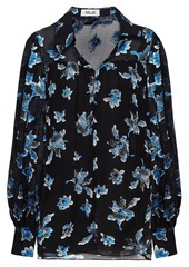 Diane von Furstenberg - Heidi floral-print burnout silk-chiffon blouse - Black - XS