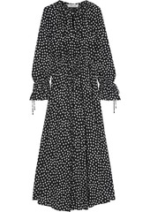 Diane Von Furstenberg Woman Imogen Gathered Floral-print Crepe De Chine Maxi Dress Black