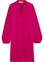 Diane Von Furstenberg Woman Jessica Pleated Stretch-silk Dress Magenta