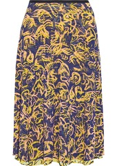 Diane Von Furstenberg Woman Jorda Reversible Printed Stretch-mesh Skirt Yellow