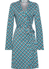 Diane Von Furstenberg Woman Julian Printed Silk-jersey Wrap Dress Turquoise