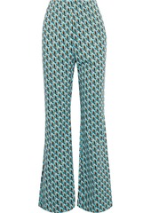 Diane Von Furstenberg Woman Kenia Jacquard-knit Flared Pants Turquoise
