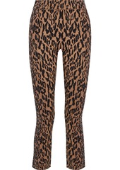 Diane Von Furstenberg Woman Kyrie Cropped Leopard-jacquard Slim-leg Pants Animal Print