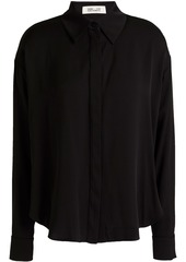 Diane Von Furstenberg Woman Leanna Silk-blend Crepe De Chine Shirt Black