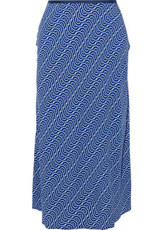 Diane von Furstenberg - Mae printed crepe midi skirt - Blue - L