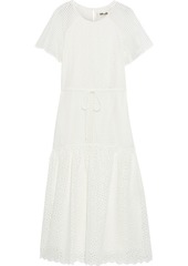 Diane Von Furstenberg Woman Marlowe Broderie Anglaise Cotton Midi Dress Off-white