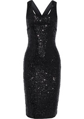 Diane Von Furstenberg Woman Mercury Sequined Stretch-tulle Dress Black