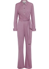 Diane Von Furstenberg Woman Michele Wrap-effect Printed Silk-jersey Jumpsuit Bubblegum