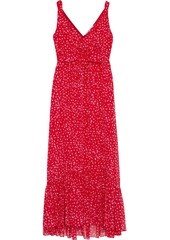 Diane Von Furstenberg Woman Misha Ruffle-trimmed Polka-dot Chiffon Maxi Dress Red