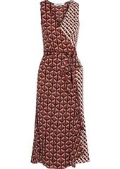 Diane Von Furstenberg Woman Moira Paneled Printed Stretch-silk Wrap Dress Multicolor